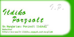 ildiko porzsolt business card